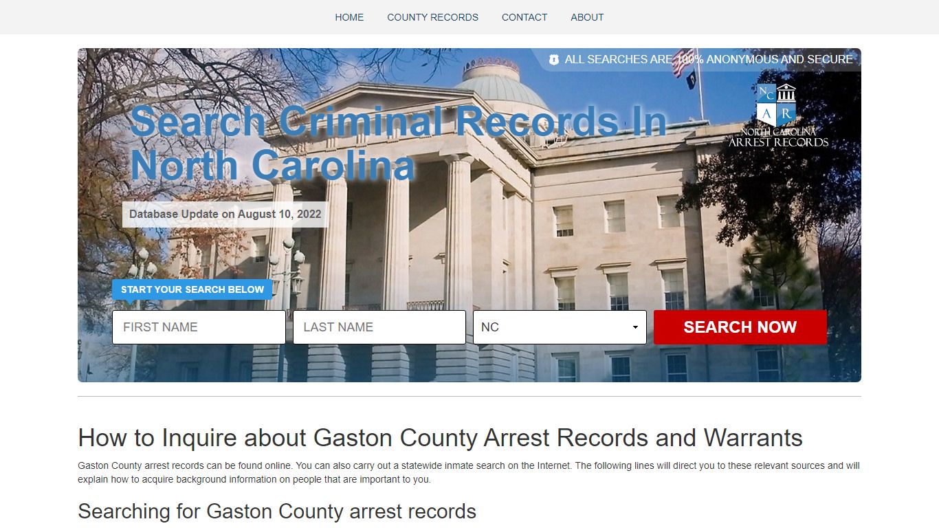 Gaston County Arrest Records and Warrants